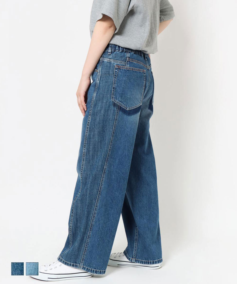 公式】Cafetty カフェッティ CF0575｜異素材切替デニム ワイド