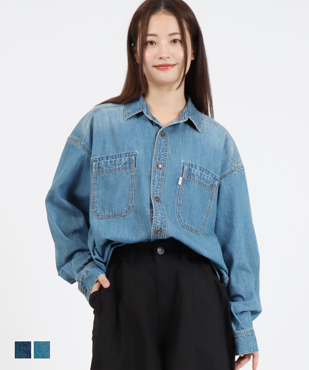 Cafetty公式】6ozライトオンスデニムシャツ｜太番手ムラ糸×2/1綾織りの