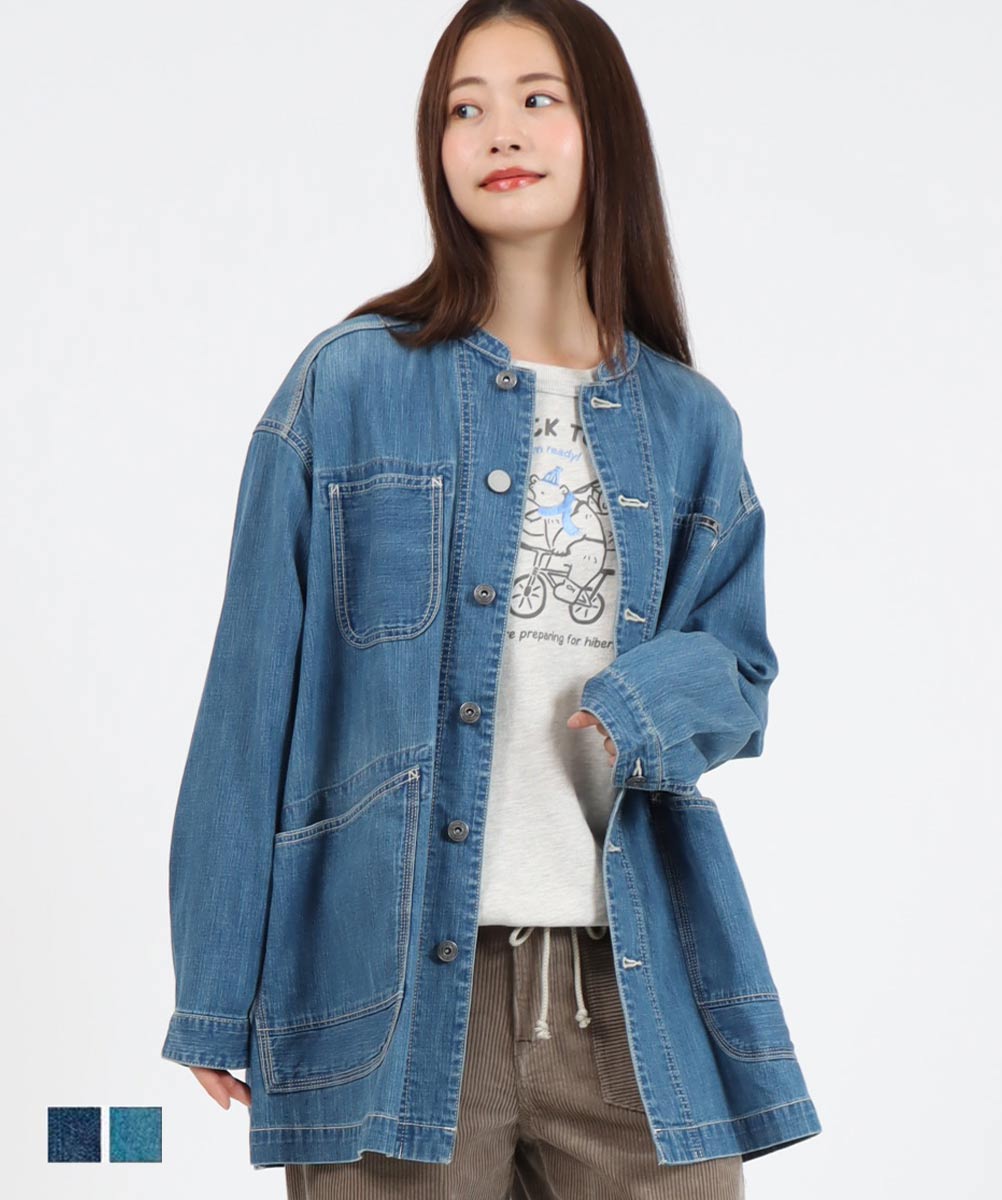 Cafetty公式】8ozライトオンスデニムカバーオール｜太番手ムラ糸×2/1綾