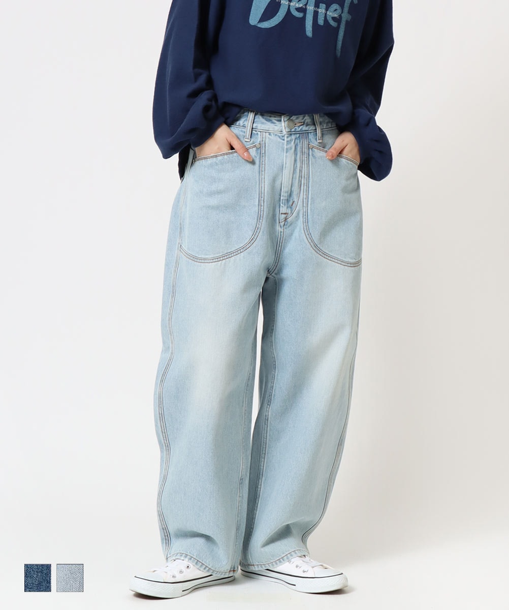 Cafetty カフェッティ コクーンワイドデニム CF0608｜大人可愛い