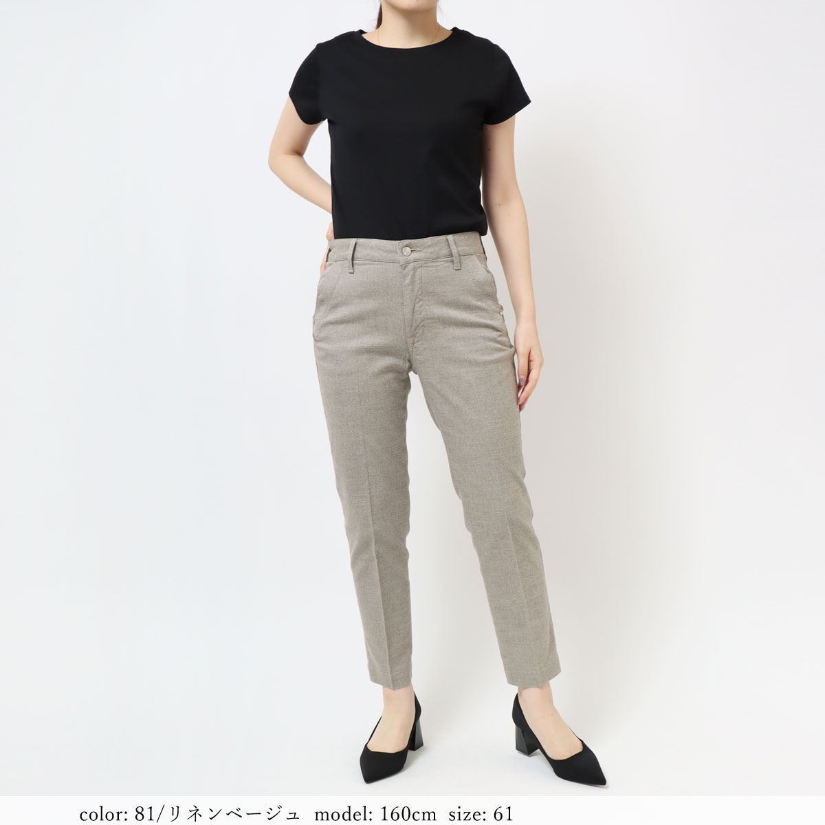 [Sマックスマーラ] サリックススタイル リネンシガレットパンツ S Max Mara☆シンプル☆Salix リネンシガレットパンツ ボトムス