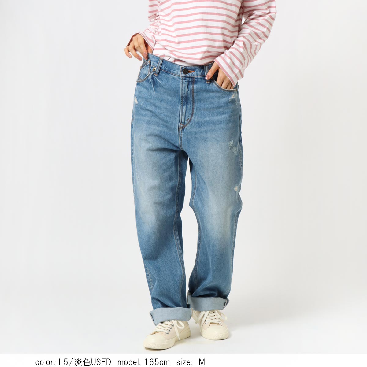 新品　カフェッティ腰ばきペインターパンツ　Ｌ Cafetty こしばきペインター8ozデニム/ヒッコリー｜ナチュラル