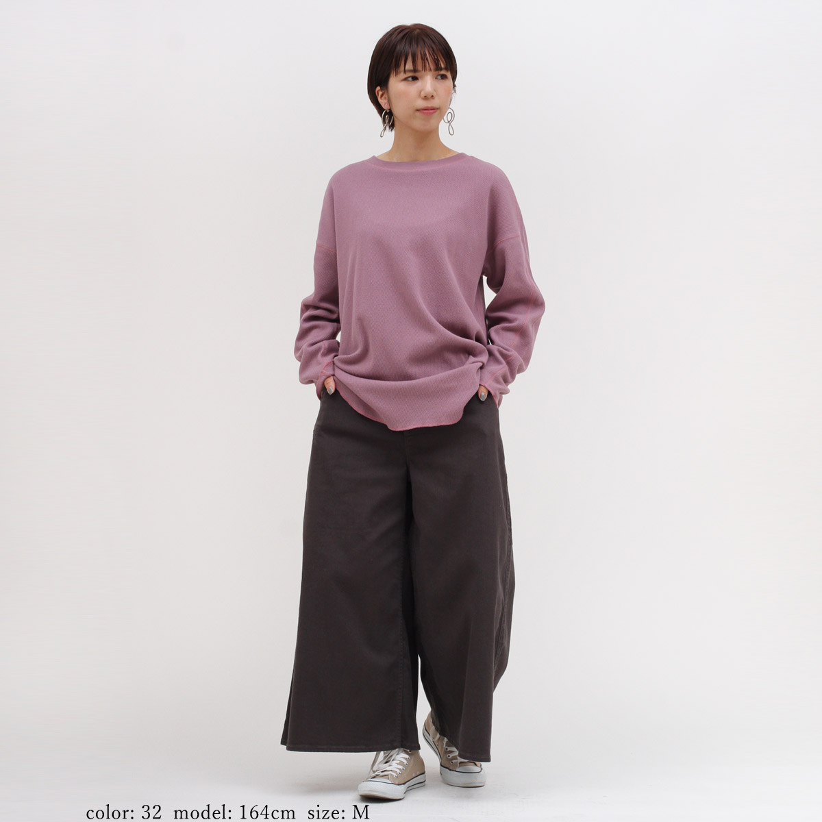 amitie アミティエ 春 夏 お花 モチーフ 付き 7分袖 チュニック