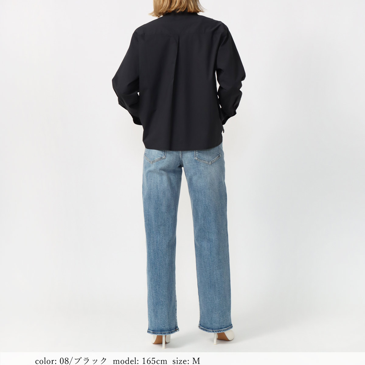 AZURITE公式】バンドカラーボックスシャツ｜異素材ミックスで上品な