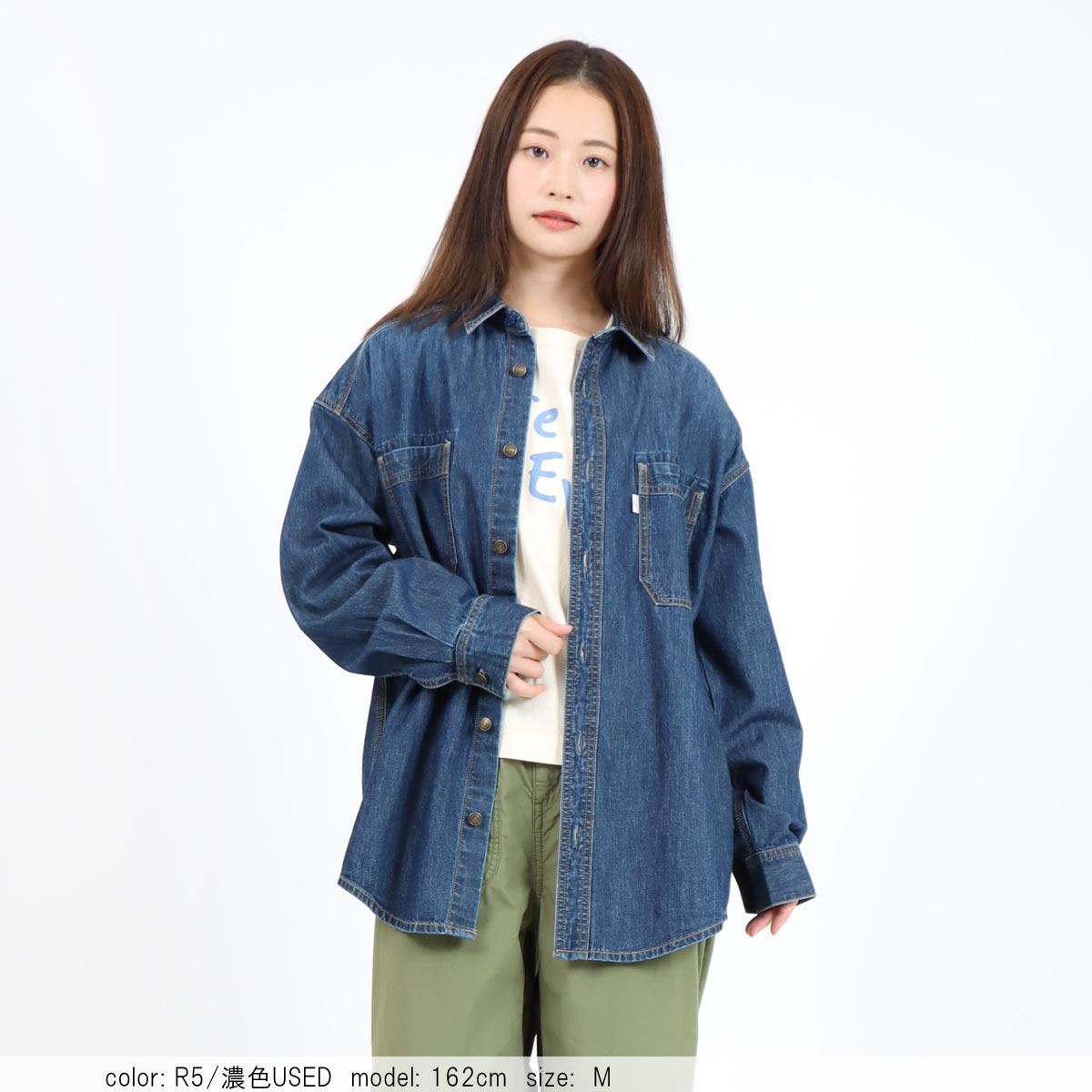 Cafetty公式】6ozライトオンスデニムシャツ｜太番手ムラ糸×2/1綾織りの