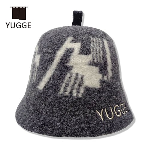 YUGGE 幾何学模様サウナハット ブラック YG552-1072
