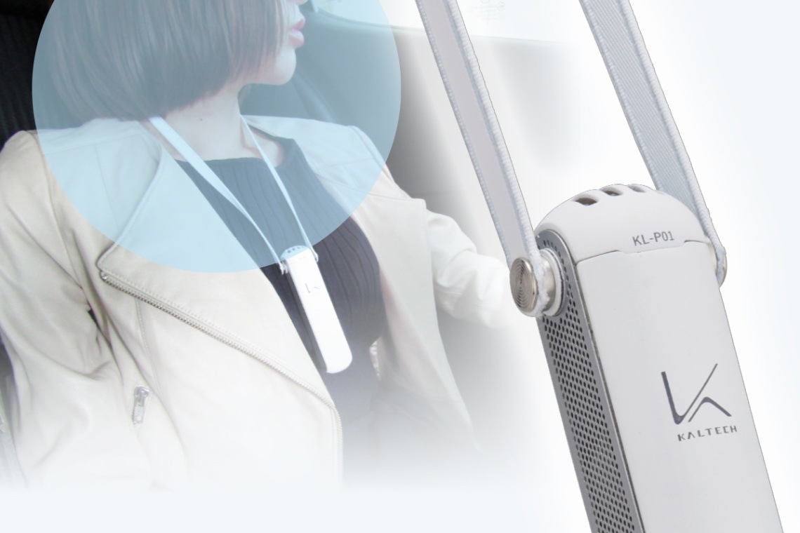 【50％OFFクーポン対象商品】カルテック 光触媒除菌・脱臭機 ターンド・ケイ 首掛けタイプKL-P01 W(ホワイトカラー) 