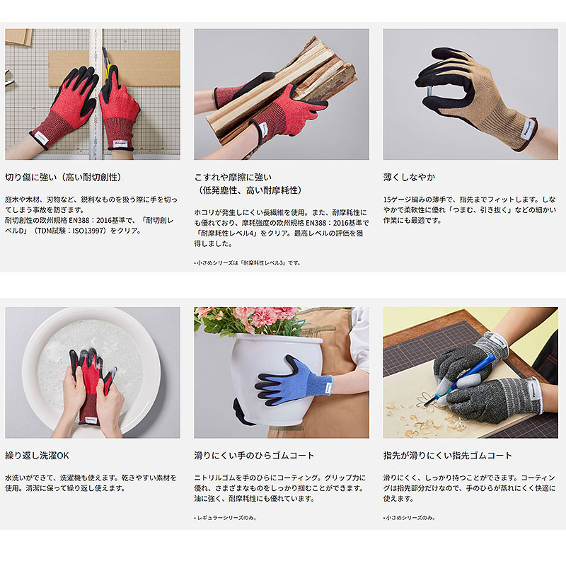 Panasonic ストロングンテ タングステン耐切創手袋(デイリーユース) レベルD＜手のひら柔らかゴムコート付＞家庭用