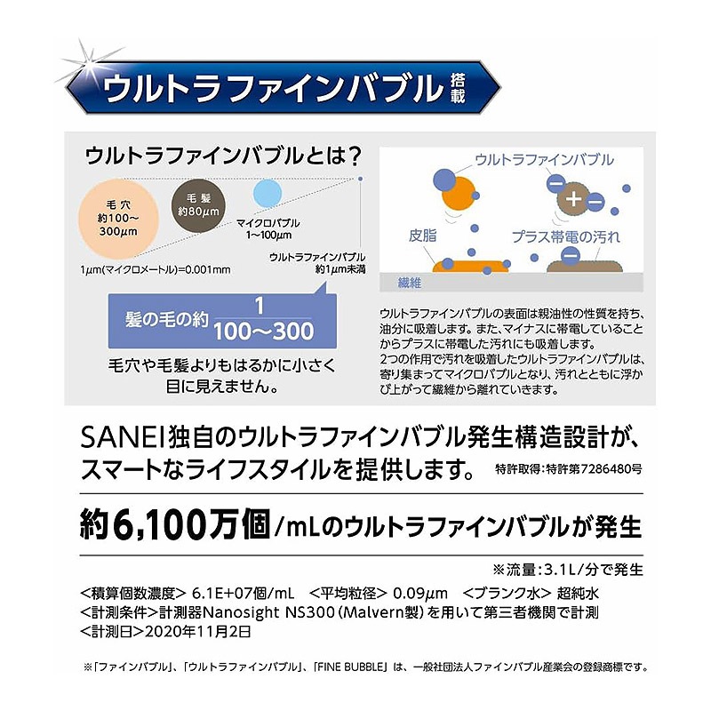SANEI FB洗濯機用アダプター ウルトラファインバブル 簡単取付＆工具不要 PM100-20