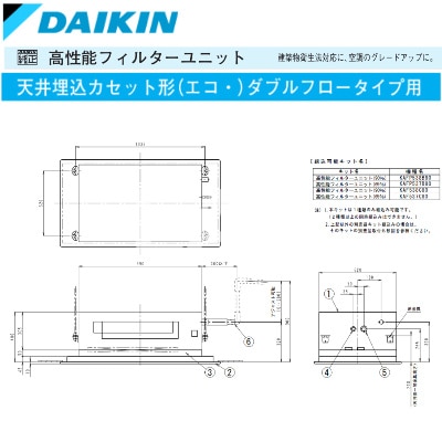 DAIKIN （ダイキン工業） KAF537C80 高性能フィルターユニット 天井埋