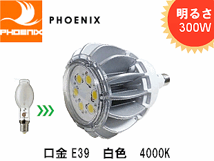 PHOENIX(ﾌｪﾆｯｸｽ電機）R-leds LDR100/200V100W-H-E39 明るさ300W