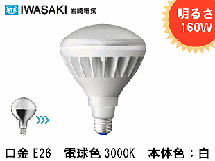 IWASAKI (岩崎電気）LEDioc LDR100/200V18L-H/W/730 明るさ160W形 100V 