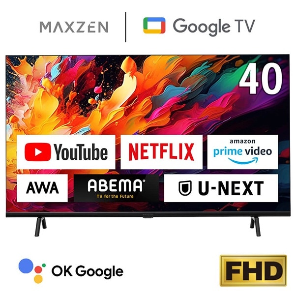 MAXZEN&nbsp;�ƥ�� 40�� Google�ƥ�� 40����� ��������ƥ�� 40V �Ͼ塦BS��110��CS�ǥ����� ���դ�HDDϿ�赡ǽ HDMI2���� HDR�ѥͥ� MAXZEN JV40DS06&nbsp;56401
