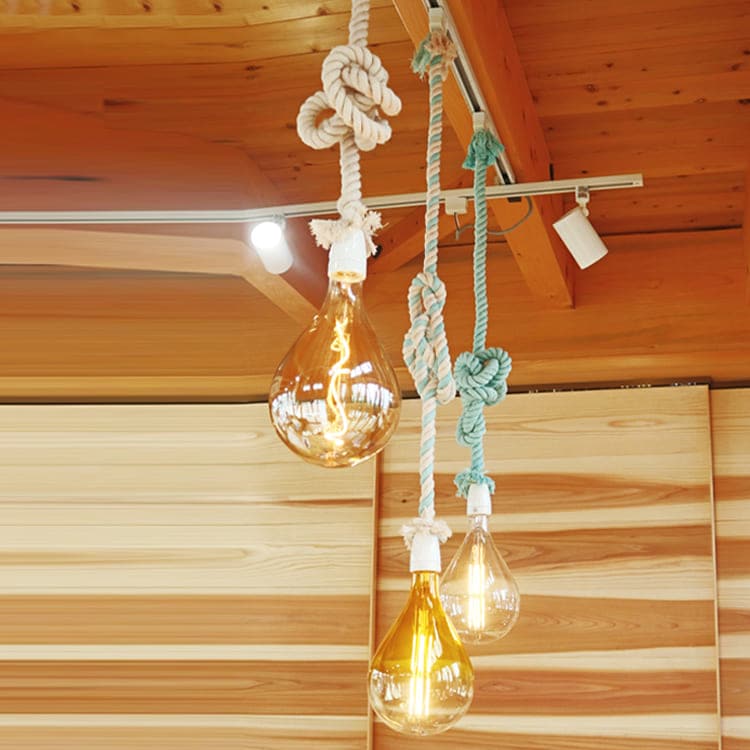 まとめ買いでお得に！4色展開のおしゃれなロープペンダントライト。 | P006