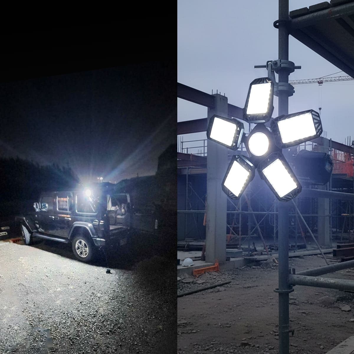 工事現場で大活躍!軽くて明るい、マキタバッテリー対応クリップライト|Z039