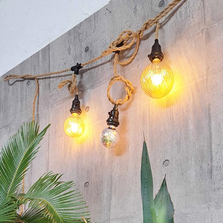 アレンジ自在！ヴィンテージ感漂うロープライトはカフェ風インテリアに最適｜P007
