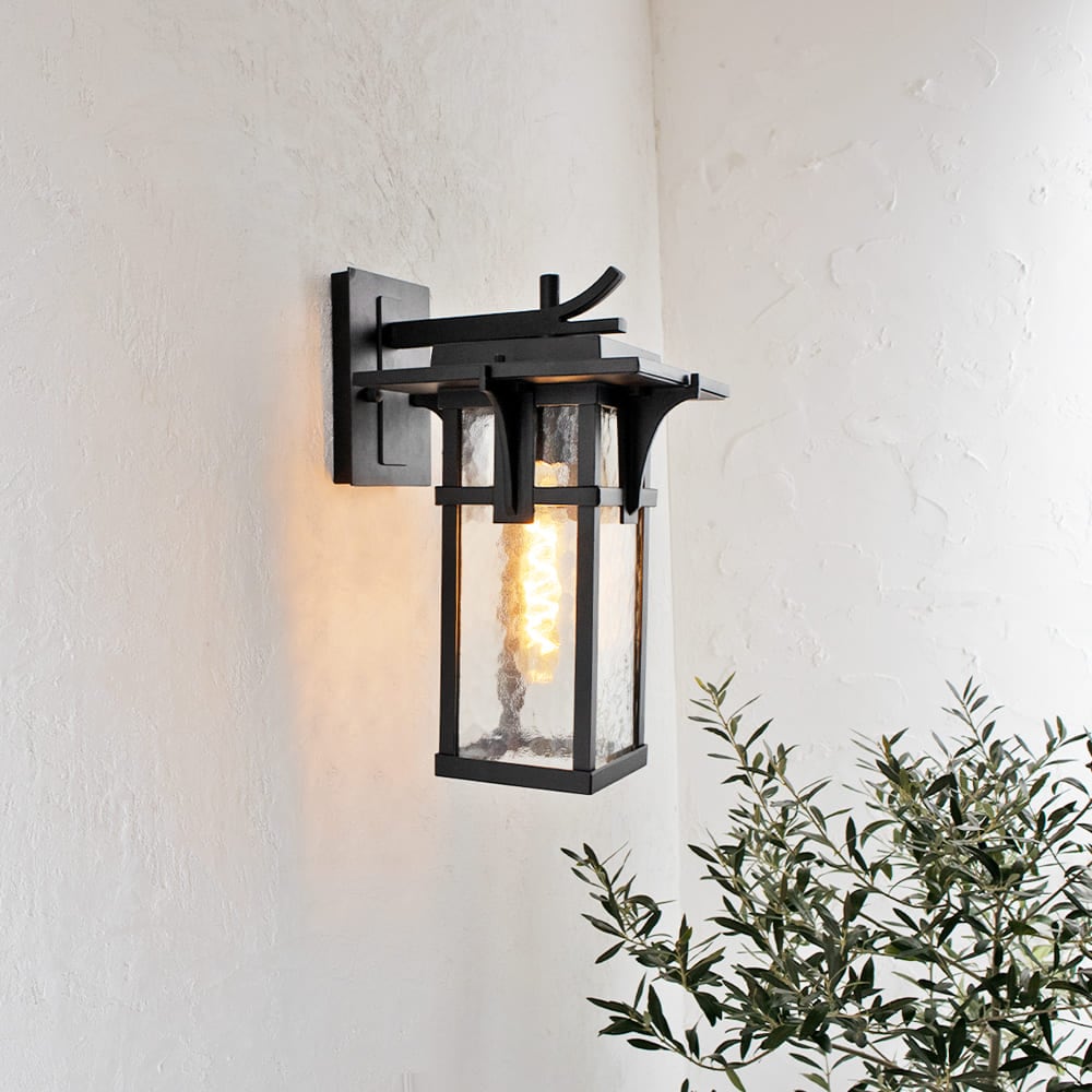 幻想的な光が広がる！玄関を彩る和モダンな屋外用壁付照明。 ｜ wp081