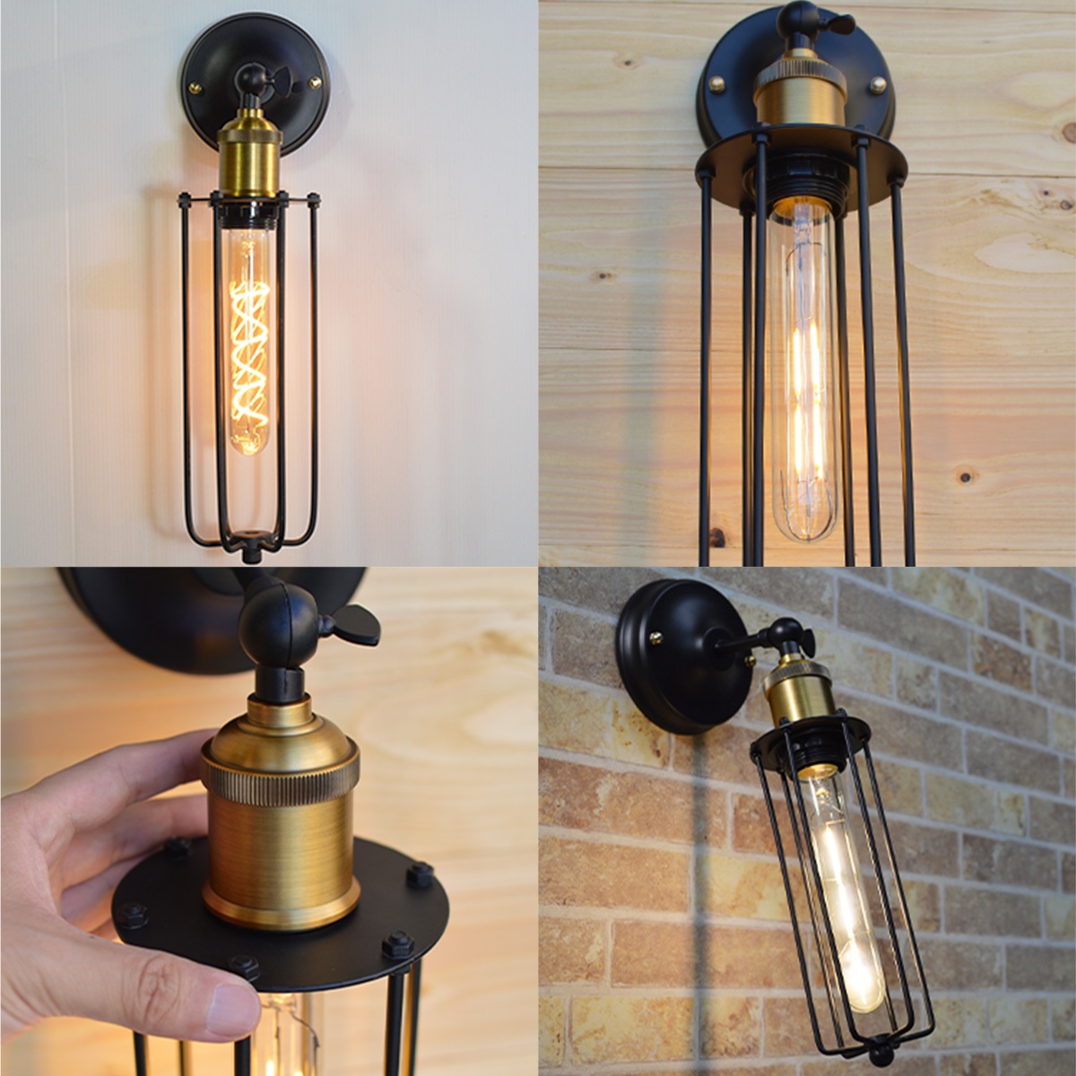 温かみのある光が空間を彩る、インダストリアルデザインの壁掛け照明。 | WL001