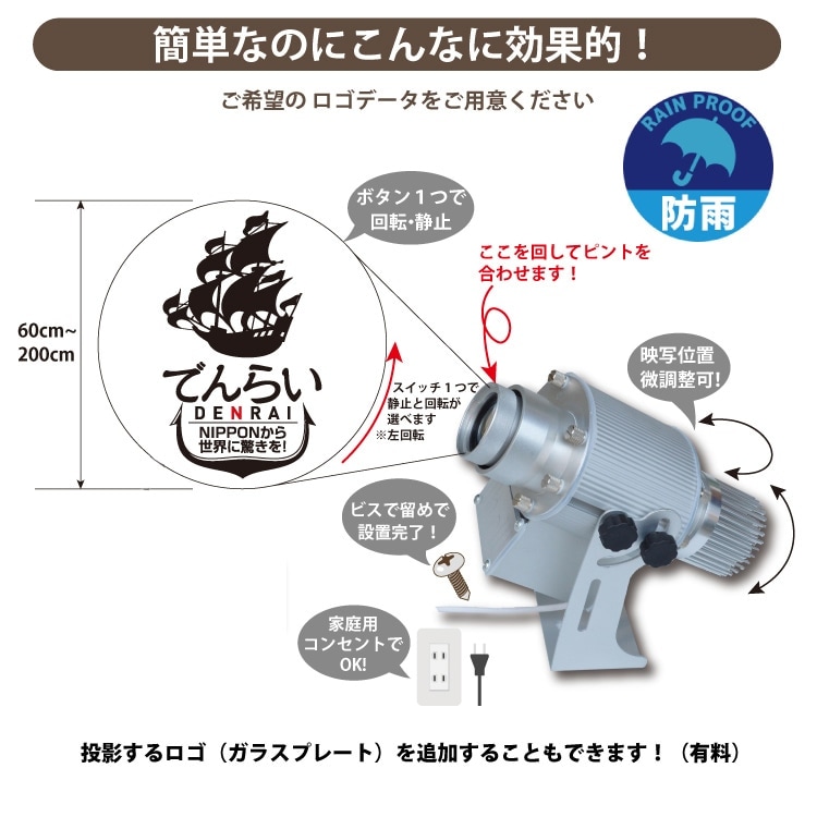 【レンタル】回転する光の広告！ロゴが光って回る集客アイテム。｜rental-logo