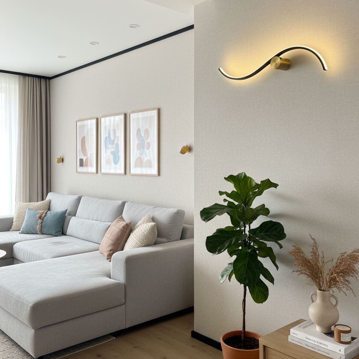 曲線デザインの室内壁付照明でインテリアに動きをプラス | wl030