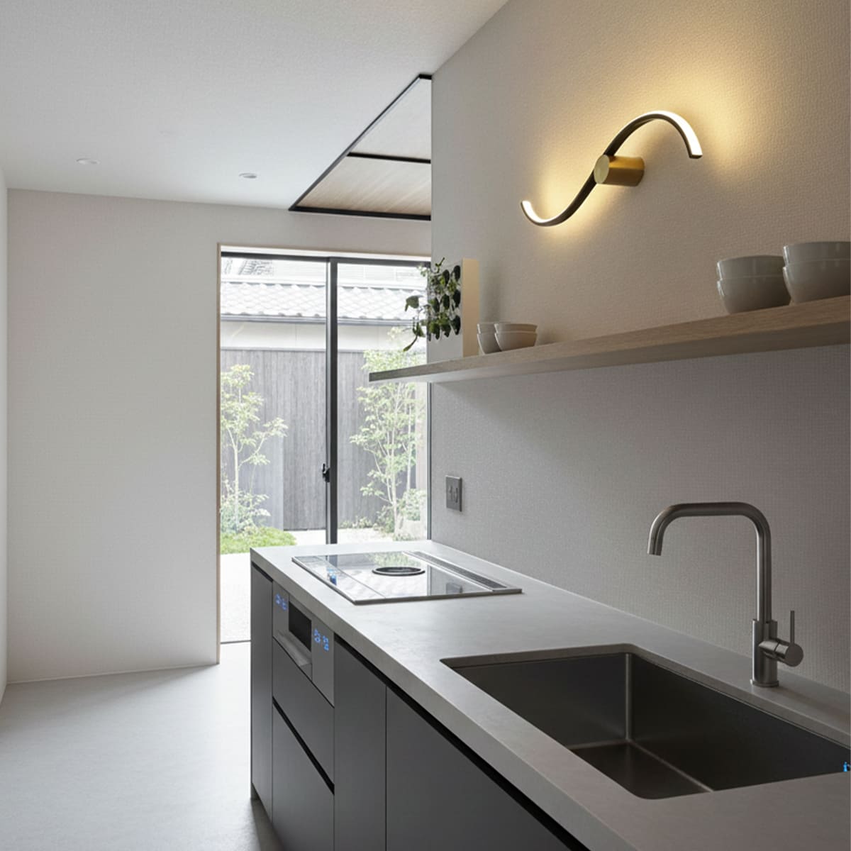 曲線デザインの室内壁付照明でインテリアに動きをプラス | wl030