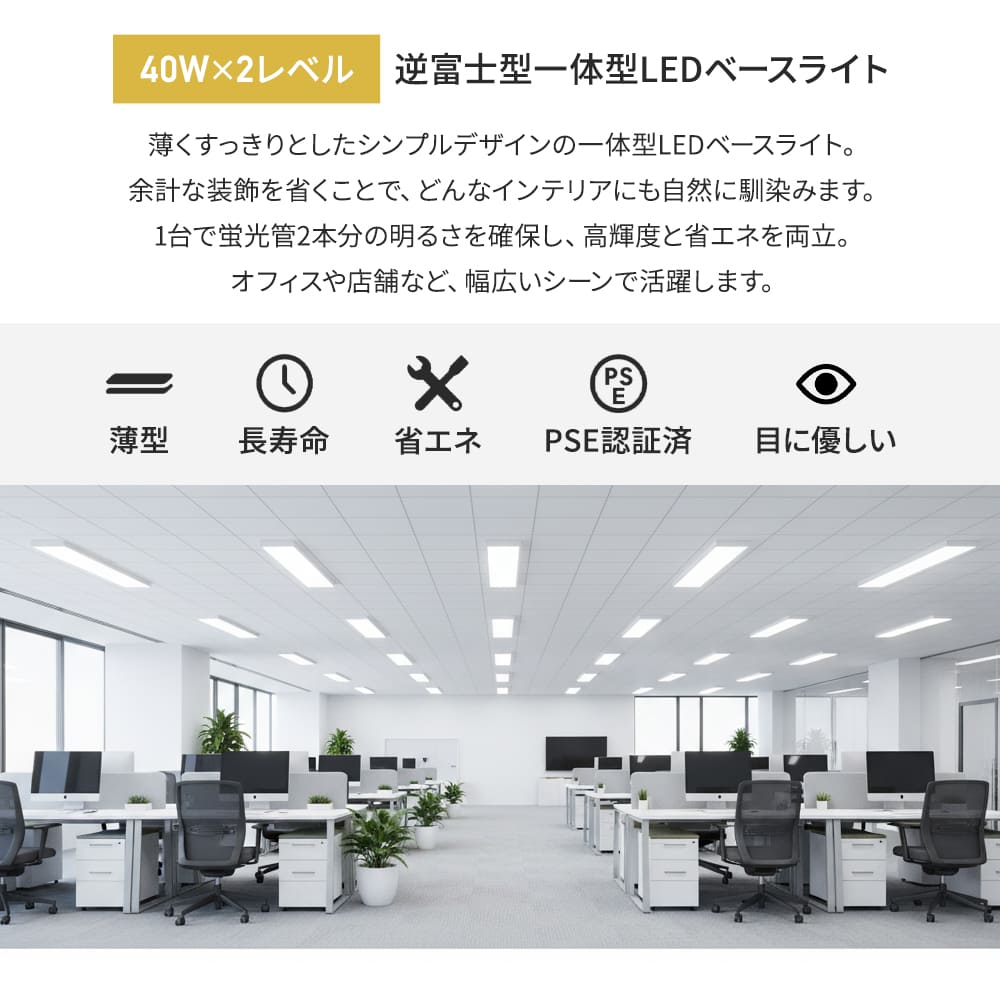 防湿型も選べる全5タイプ。設置しやすく長寿命なLEDベースライト｜bar01