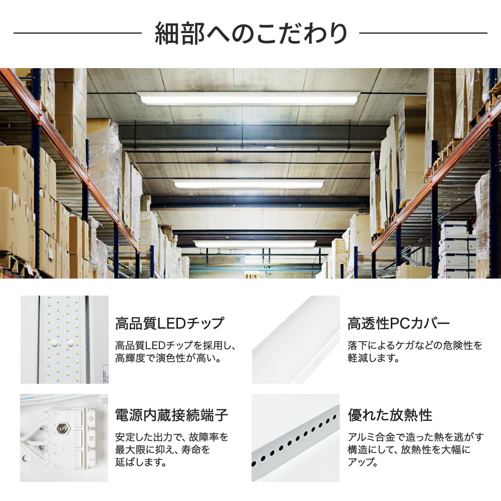 防湿型も選べる全5タイプ。設置しやすく長寿命なLEDベースライト｜bar01