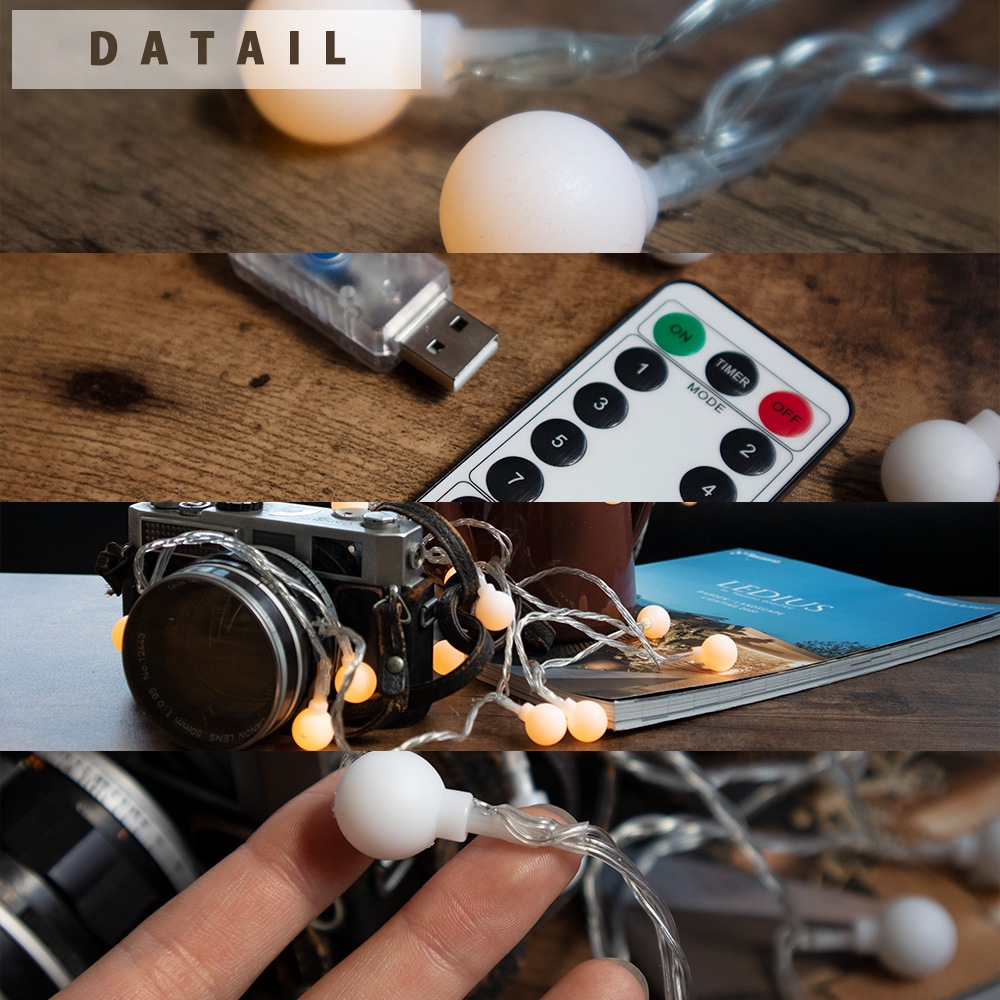 ふんわり輝くジュエリーライト。USB電源＆リモコン付きで便利な操作性｜BL070