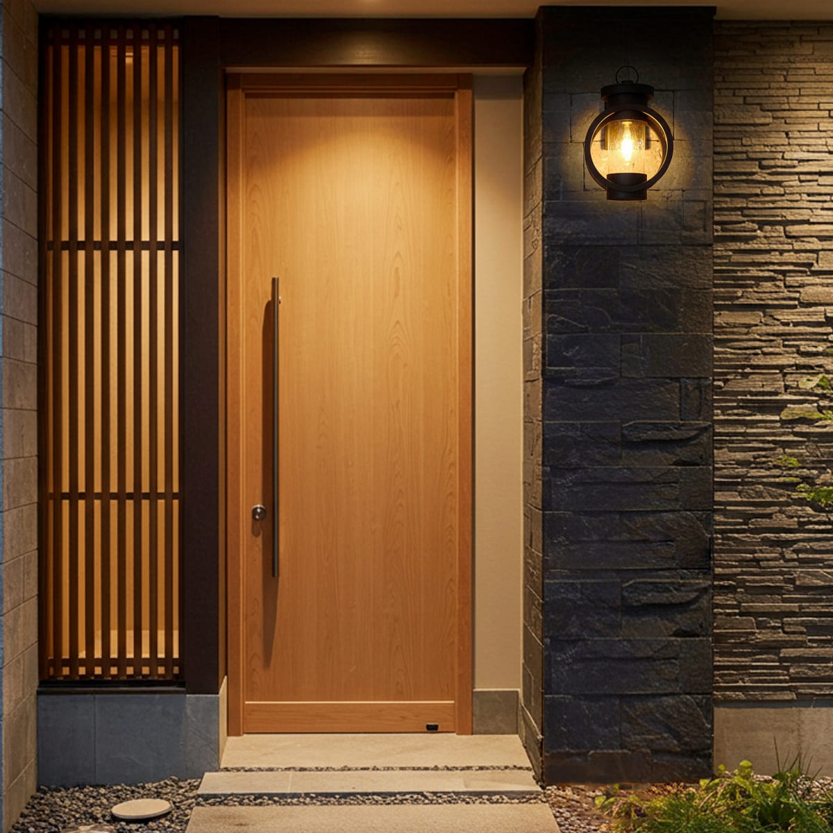 ブラックのシンプルデザイン×丸いフォルムのポーチライト ｜ WP018