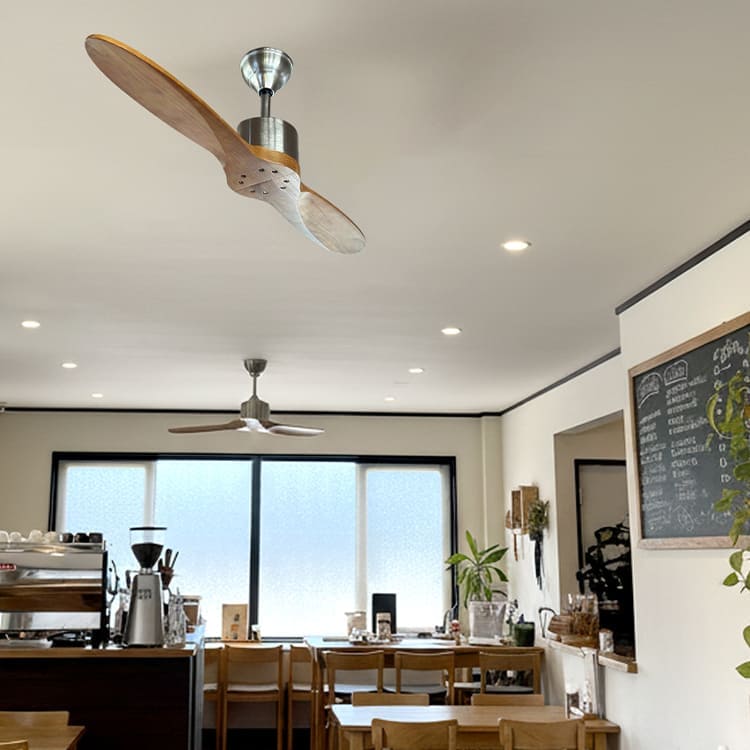 天然木2枚羽根のシーリングファン｜6段階風量＆リモコン付き