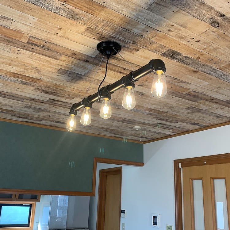 配管デザインが魅力的！おしゃれで本格派な五灯ペンダントライト｜P027