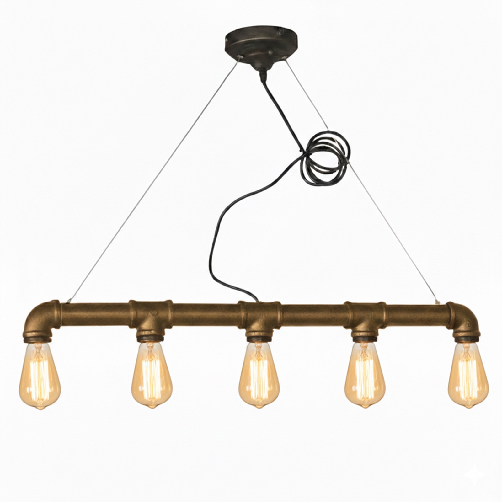 配管デザインが魅力的！おしゃれで本格派な五灯ペンダントライト｜P027