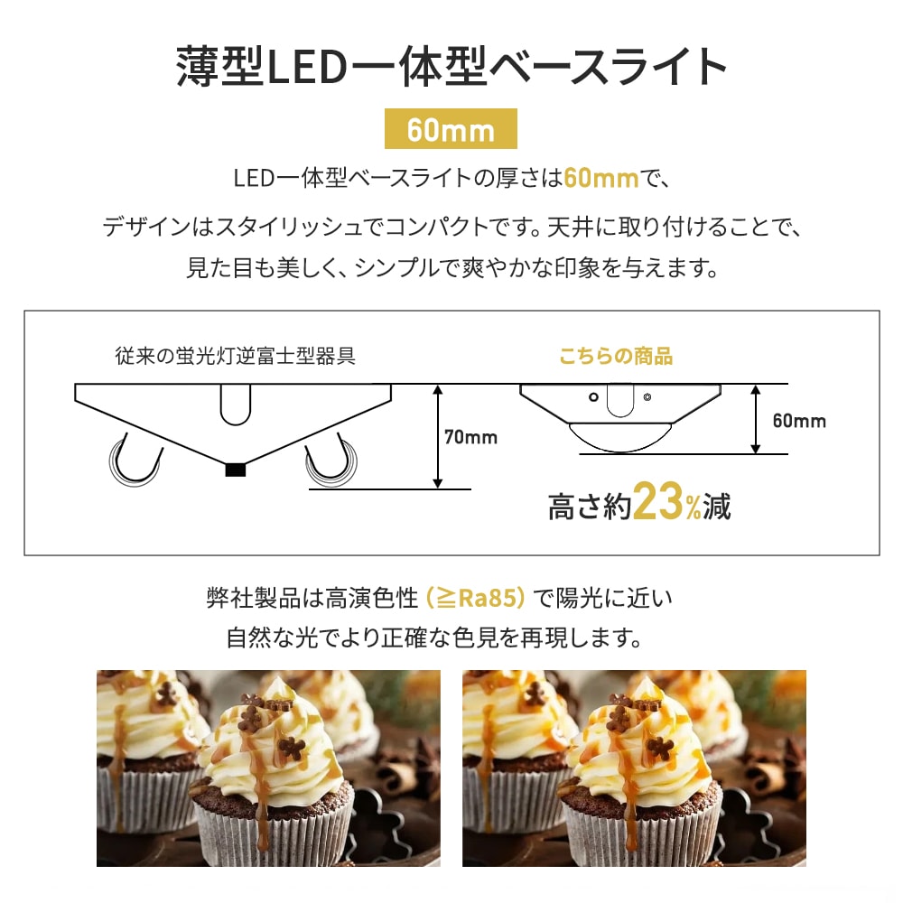 事務所・店舗に最適!リモコン付きの調光調色LEDベースライト|bar02