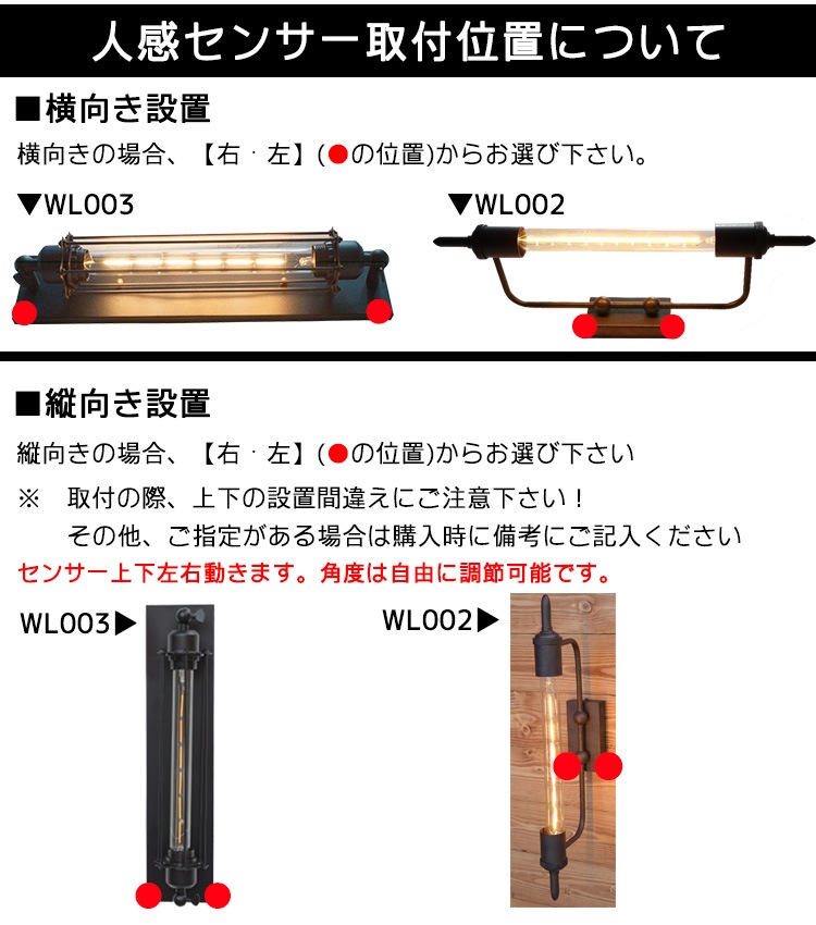 【商品と一緒にご購入下さい】 WL003_WL002専用 オプションチケット 人感センサー Human Sensor option
