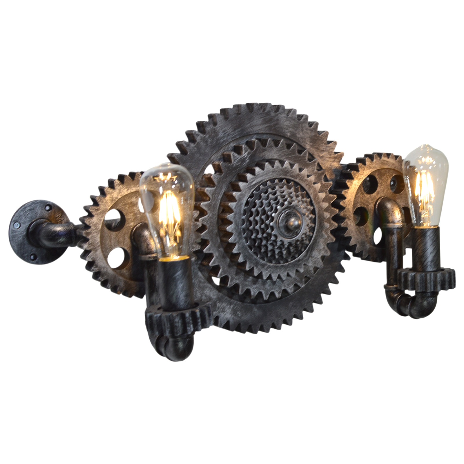 ギアが主役のヴィンテージウォールライト。重厚感のある歯車デザイン。 ｜ WH001