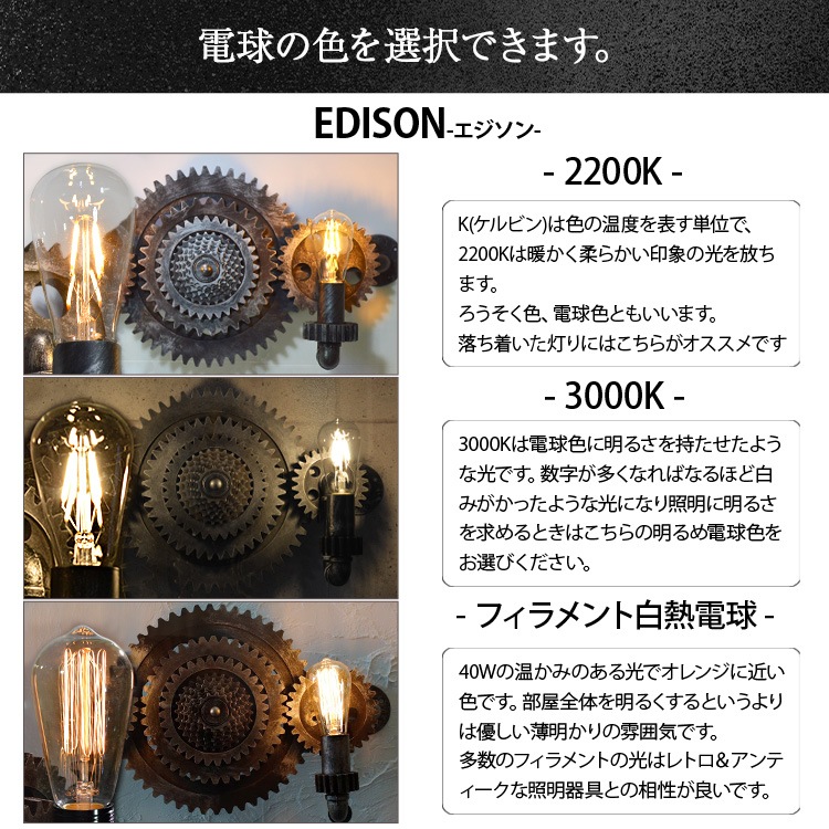 ギアが主役のヴィンテージウォールライト。重厚感のある歯車デザイン。 ｜ WH001