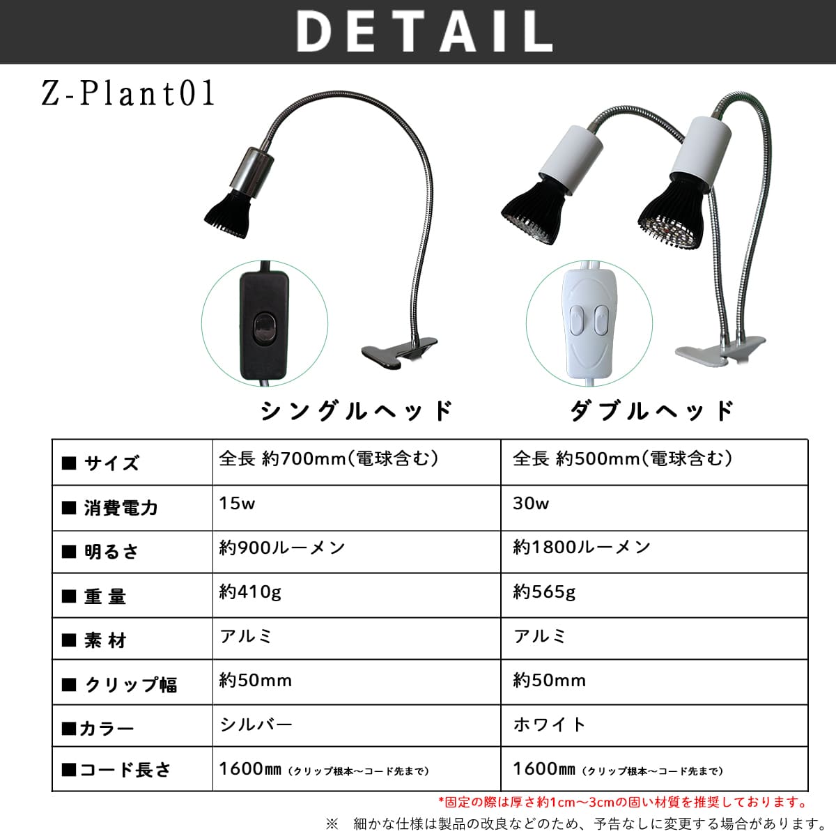いつでも日当たり良好！室内で観葉植物を育成するクリップ式LEDライト｜z-plant01