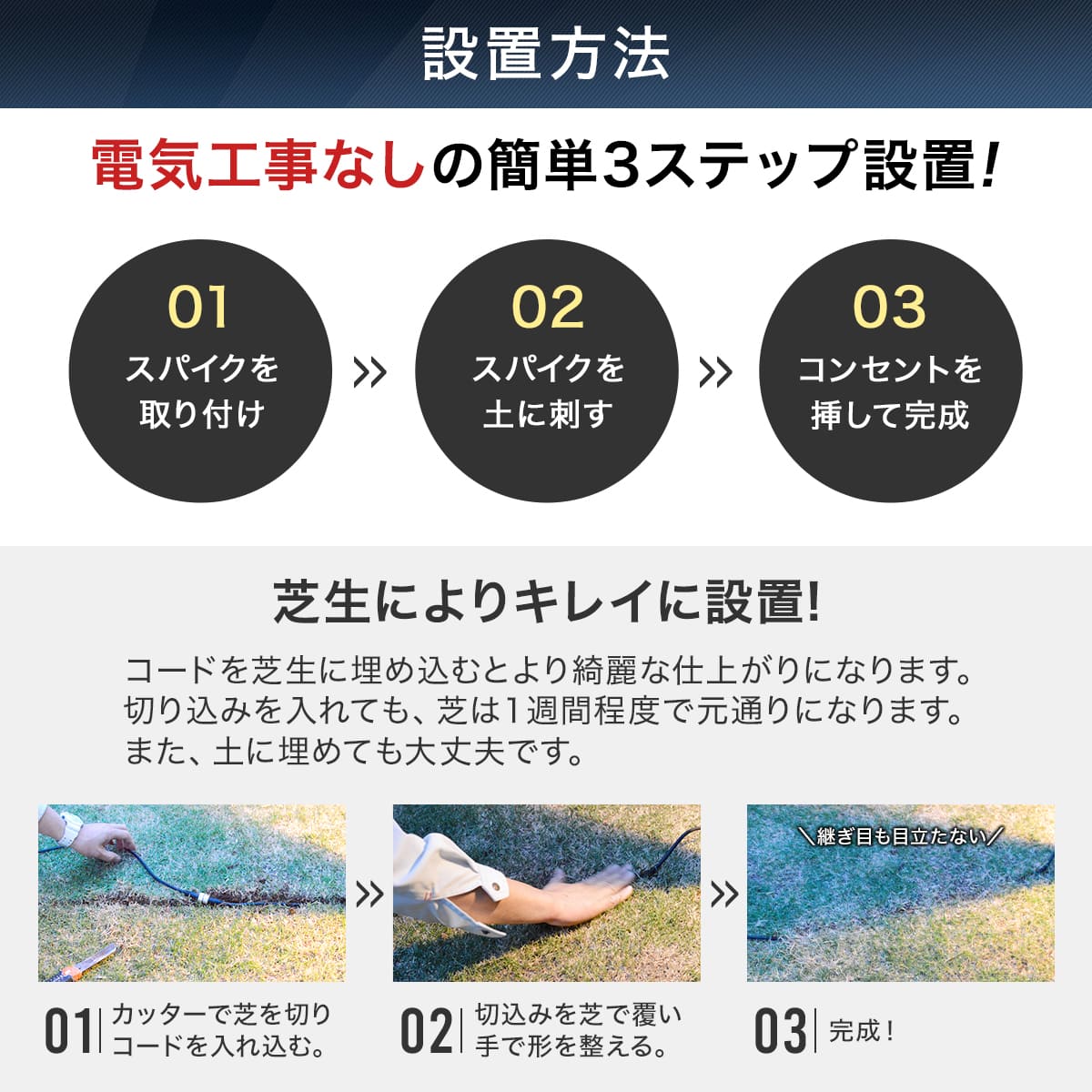 陰影がかっこいいガーデンライト4本セット。DIYでも本格的に！ | GP003-4SET