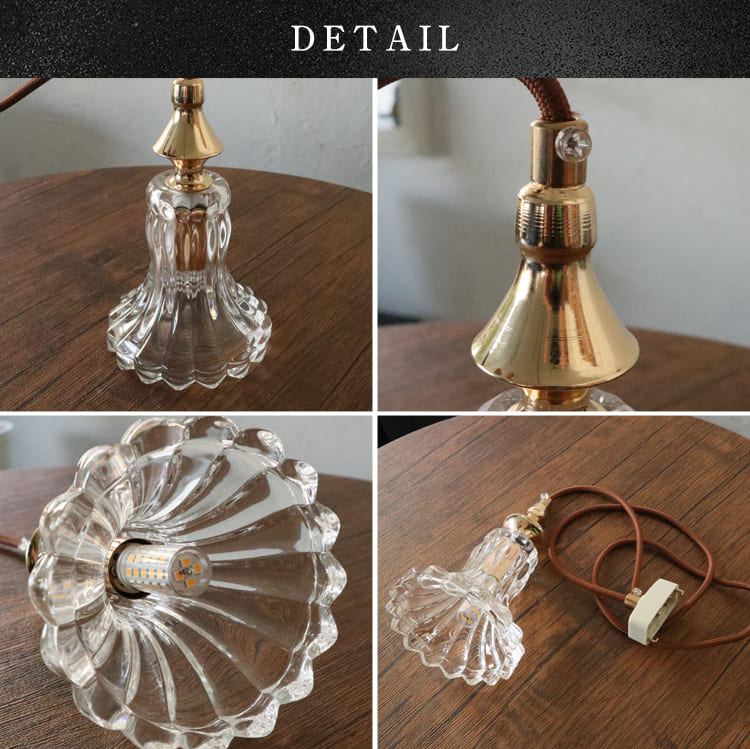 キッチンやダイニングに！小さなドレスを思わせるガラスペンダントライト｜P082