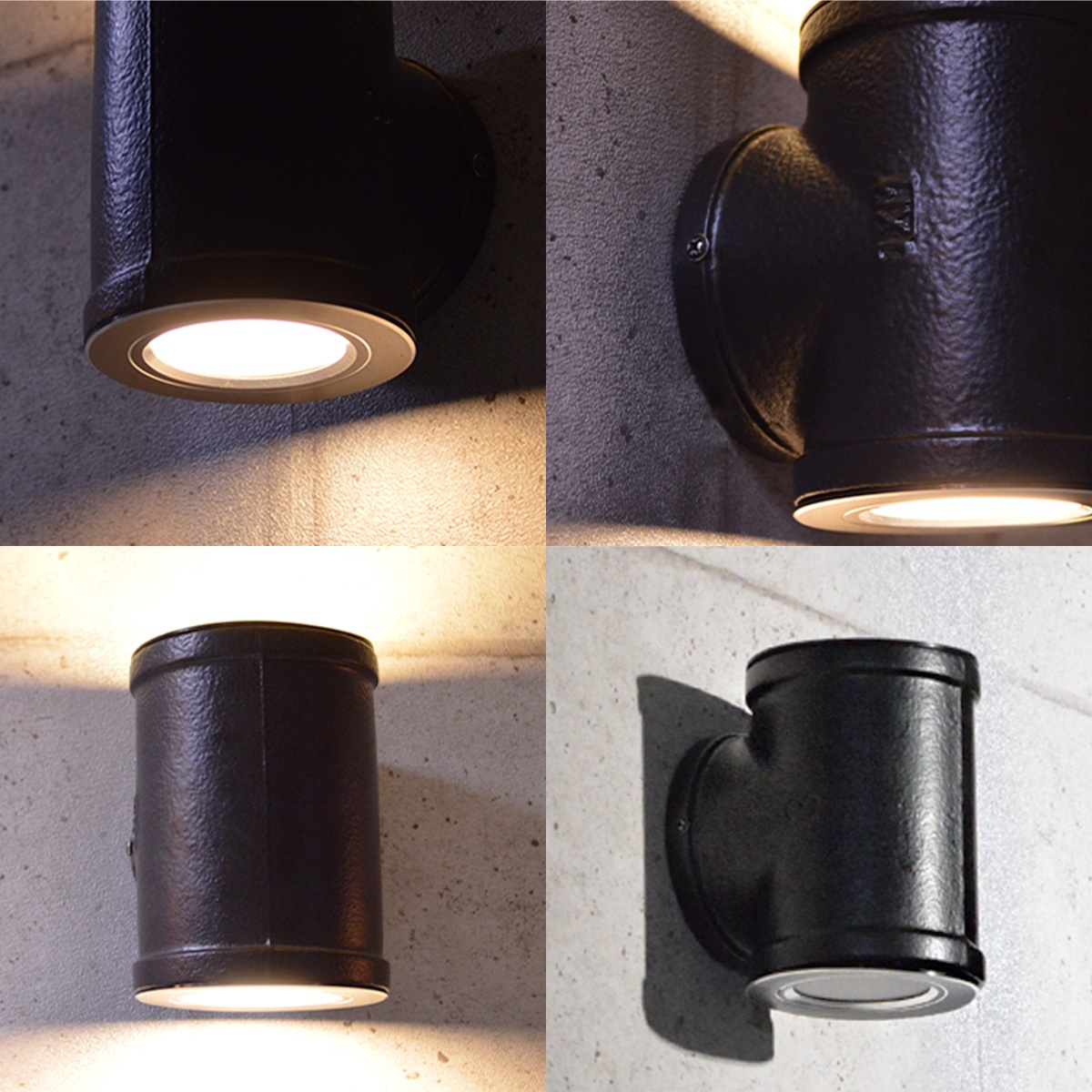 太い配管デザインの壁付照明。上下に広がる光が空間を美しく照らす。 | WL018