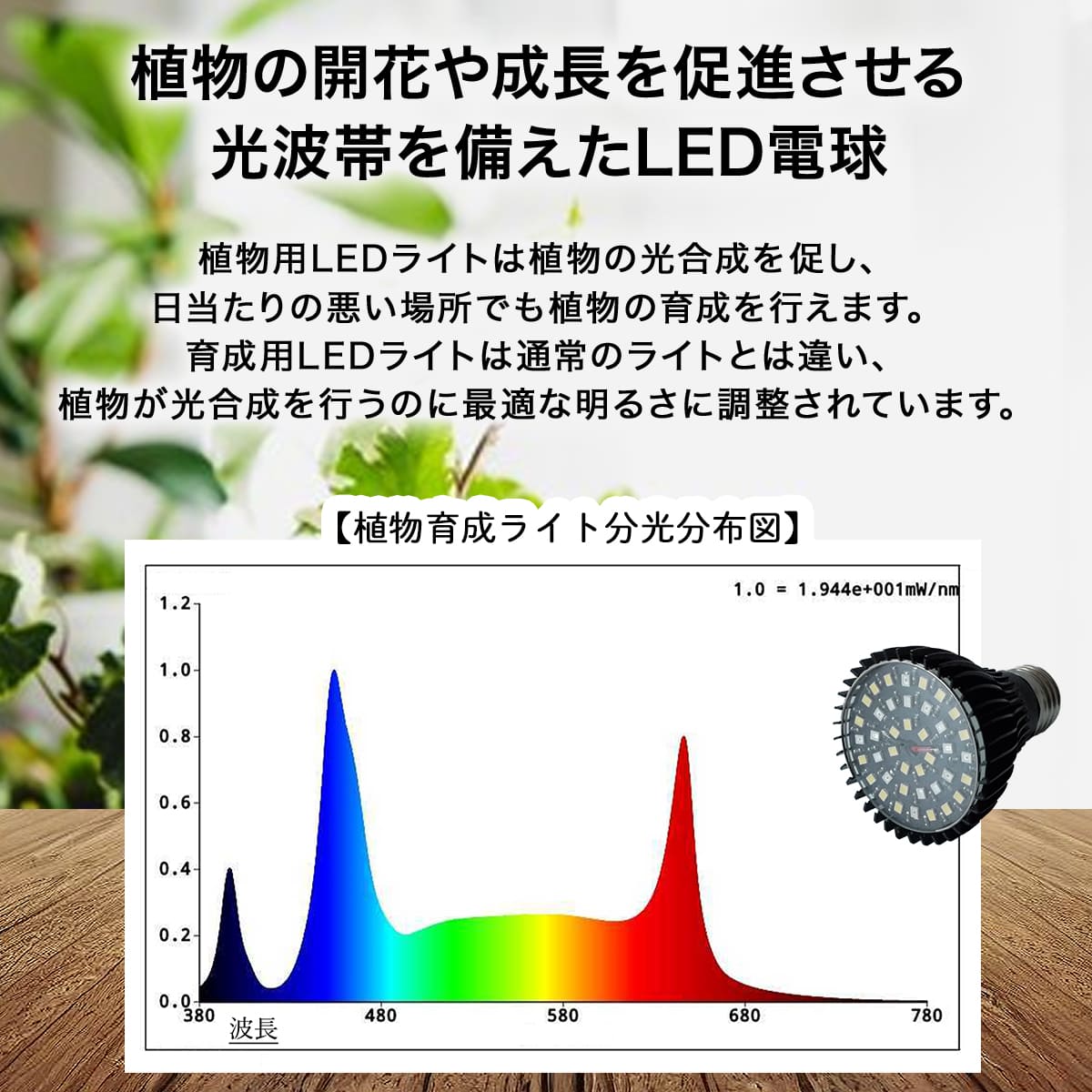 日光が当たらない室内で観葉植物を元気に育てる!植物育成LEDライト|Stand-PL
