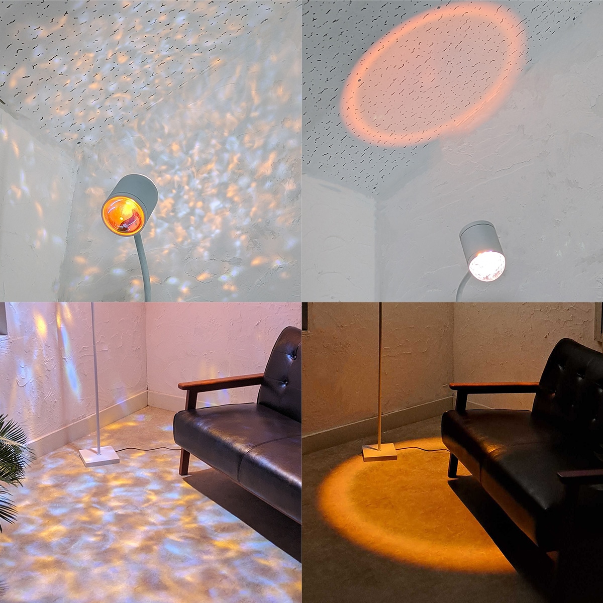 水面と夕陽のようなゆらめく光が魅力!癒しの空間を作るスタンドライト|stand018