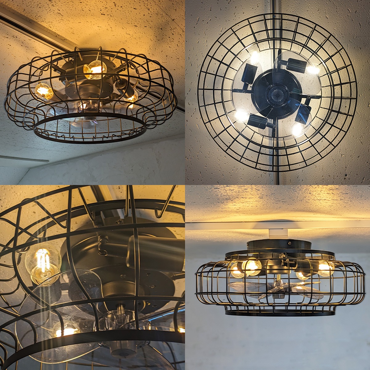 省エネ＆快適！おしゃれな天井ファンライト。賃貸物件OKの軽量設計｜F010