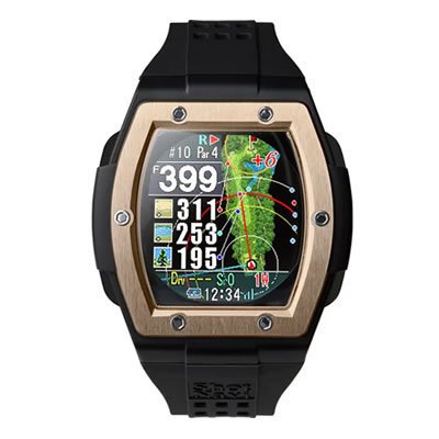 【ラッピング可】【即日発送】【新品】Shot Navi ショットナビ 腕時計型GPSナビ Crest [ブラック×ローズゴールド]