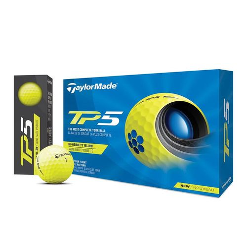 【ラッピング可】【即日発送】【新品】TaylorMade テーラーメイド ゴルフボール TP5 YELLOW 1ダース 12個入り 2021年モデル