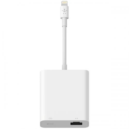 【新品】BELKIN B2B165BT ライトニング to LANポート + ライトニング変換アダプタ
