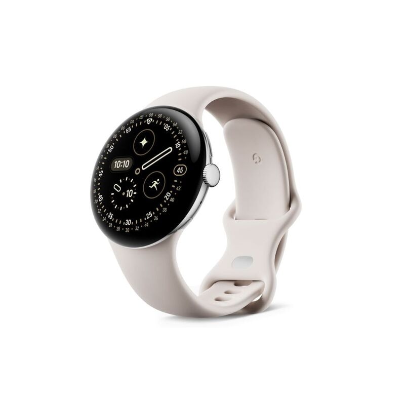 【新品】Google グーグル Pixel Watch 4 Wi-Fiモデル 45mm GA09308-US Polished Silver アルミケース/Porcelain アクティブ バンド