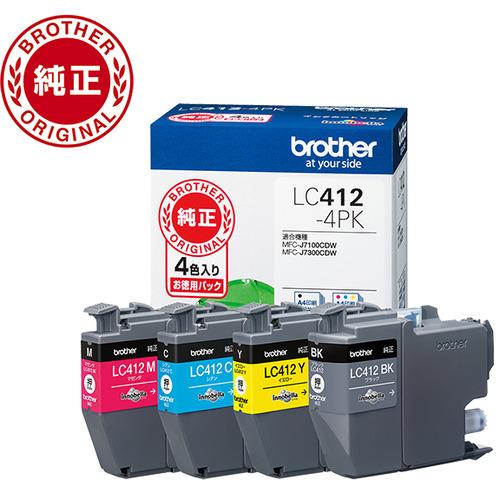 【ラッピング可】【即日発送】【新品】brother ブラザー インクカートリッジ LC412-4PK 4色パック