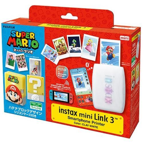 【ラッピング可】【即日発送】【新品】FUJIFILM 富士フイルム スマホプリンター “チェキ” instax mini Link 3 ハテナブロックデザインシリコンケースセット