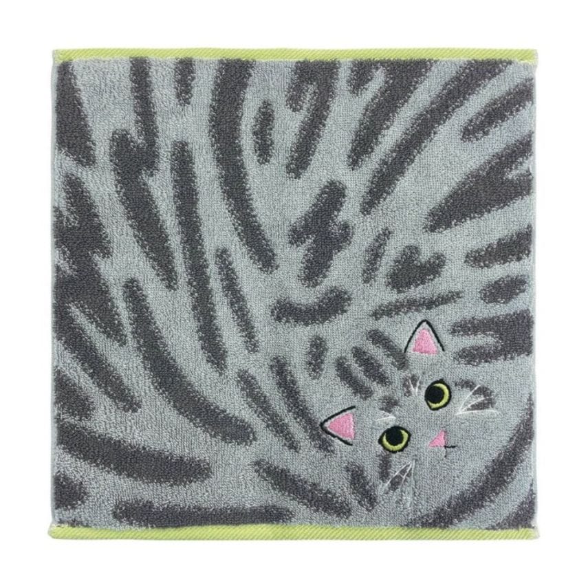 【ラッピング可】【メール便発送】【即日発送】【新品】Uchinoko mate ハンカチ 今治タオル 毛並み にゃんこシリーズ UNJ-804 サバトラ/シルバータビー